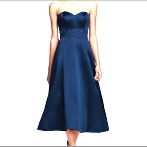 Davids Bridal Navy Blue Tea Length Dress